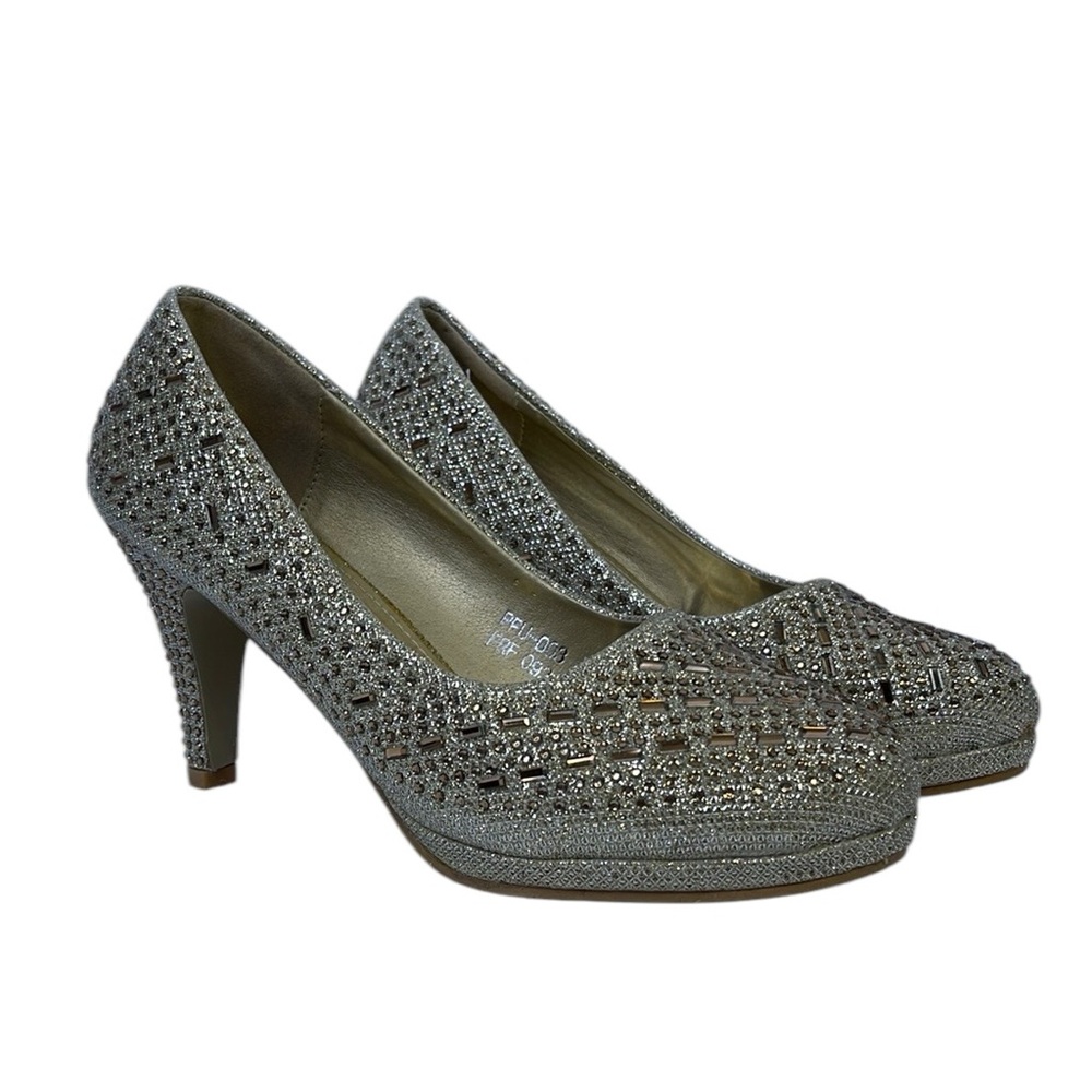 Lucita Women’s Pump Platform Stiletto Heels Party Shoes Gold Sparkle 8